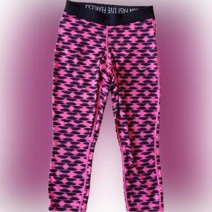 Nike Dri Fit pink print cropped leggings small